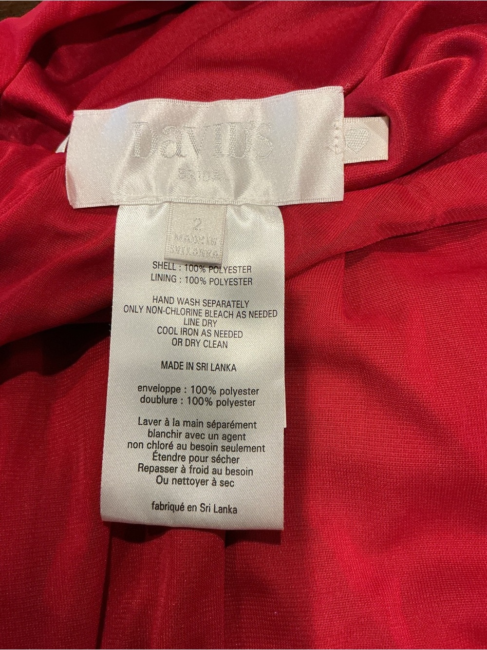 Davids Bridal Red Halter Maxi Dress Size 2 Long Formal Rhinestone Belt - Picture 6 of 6